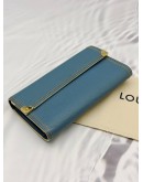 (RAYA PROMO) LOUIS VUITTON PORTE TRESOR INTERNATIONAL WALLET IN BLUE SUHALI LEATHER 