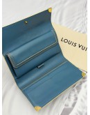 (RAYA PROMO) LOUIS VUITTON PORTE TRESOR INTERNATIONAL WALLET IN BLUE SUHALI LEATHER 