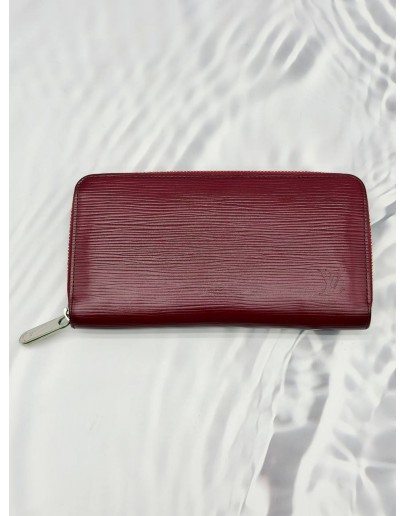 (RAYA PROMO) LOUIS VUITTON ZIPPY WALLET IN BURGUNDY EPI LEATHER 