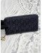 (RAYA PROMO) GUCCI ZIP AROUND LONG WALLET IN DARK BLUE GG IMPRIME CANVAS