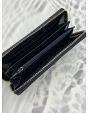(RAYA PROMO) GUCCI ZIP AROUND LONG WALLET IN DARK BLUE GG IMPRIME CANVAS