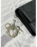 (RAYA PROMO) CHRISTIAN DIOR LADY DIOR FRENCH WALLET IN BLACK LAMBSKIN LEATHER 