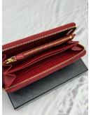(RAYA PROMO) PRADA ZIP AROUND LONG WALLET IN RED SAFFIANO LEATHER -FULL SET-
