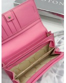 (RAYA PROMO) OROTON LONG FLAP WALLET IN PINK EMBOSSED LEATHER 