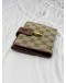 (RAYA PROMO) GUCCI VINTAGE COMPACT WALLET IN BEIGE GG CANVAS WITH BROWN LEATHER 