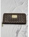 (RAYA PROMO) MICHAEL KORS ZIP AROUND LONG WALLET IN DARK BROWN WOVEN LEATHER 