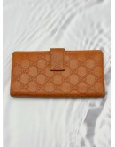 (RAYA PROMO) GUCCI CONTINENTAL WALLET IN ORANGE GG GUCCISSIMA LEATHER 