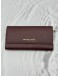 (RAYA PROMO) MICHAEL KORS LONG FLAP WALLET IN BURGUNDY LEATHER 