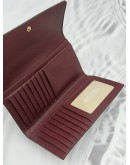 (RAYA PROMO) MICHAEL KORS LONG FLAP WALLET IN BURGUNDY LEATHER 