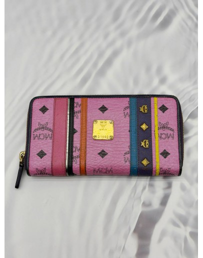 (RAYA PROMO) MCM ZIP AROUND LONG WALLET IN MULTICOLOR VISETOS LEATHER 