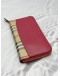 (RAYA PROMO) BURBERRY ZIP AROUND LONG WALLET IN BEIGE HORSEFERRY CHECK ELMORE CANVAS WITH PINK LEATHER 