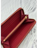 (RAYA PROMO) BURBERRY ZIP AROUND LONG WALLET IN BEIGE HORSEFERRY CHECK ELMORE CANVAS WITH PINK LEATHER 