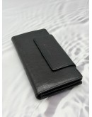 (RAYA PROMO) AMBASSADOR ROBERTA LONG FLAP WALLET IN BLACK LEATHER 