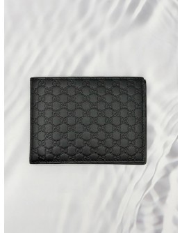 (RAYA PROMO) (LIKE NEW) GUCCI MULTIPLE WALLET IN BLACK GG MICROGUCCISSIMA LEATHER 