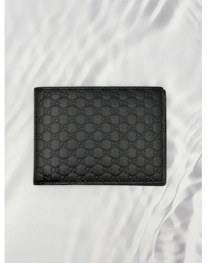(RAYA PROMO) (LIKE NEW) GUCCI MULTIPLE WALLET IN BLACK GG MICROGUCCISSIMA LEATHER 