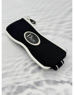 (RAYA PROMO) CHRISTIAN DIOR SUNGLASSES CASE IN BLACK WITH WHITE NEOPRENE 