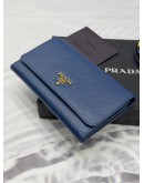 (RAYA PROMO) (LIKE NEW) PRADA WALLET ON STRAP IN BLUE SAFFIANO LEATHER