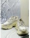 (LIKE NEW) BALENCIAGA TRIPLE S ALLOVER LOGO SNEAKERS SIZE US 8 IN WHITE WITH BLACK CALFSKIN LEATHER -FULL SET-