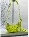(LIKE NEW) BALENCIAGA LE CAGOLE XS SHOULDER BAG IN NEON YELLOW AGED LAMBSKIN LEATHER