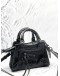 (LIKE NEW) BALENCIAGA NEO CLASSIC CITY MINI TOP HANDLE AND CROSSBODY BAG IN BLACK CROCODILE EMBOSSED LEATHER