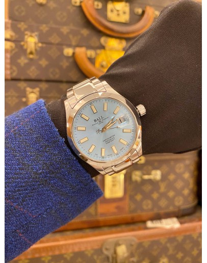 (LIKE NEW) 2024 BALL ENGINEER II MARVELIGHT CHRONOMETER REF NM9026C LIGHT BLUE DIAL 40MM AUTOMATIC WATCH