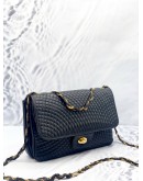 BALLY FLAP CHAIN SHOULDER AND CROSSBODY BAG IN BLACK LAMBSKIN LEATHER