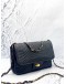 BALLY FLAP CHAIN SHOULDER AND CROSSBODY BAG IN BLACK LAMBSKIN LEATHER