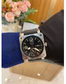 2017 BELL & ROSS BR 03-90 GRANDE DATE RESERVE DE MARCHE REF BR0390-BL-ST BLACK DIAL 42MM AUTOMATIC WATCH -FULL SET-