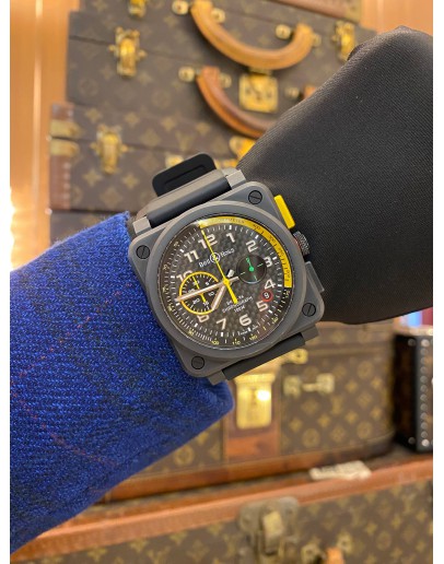 2020 BELL & ROSS BR 03-94 FORMULA 1 BLACK CERAMIC LIMITED EDITION 500PCS CHRONOGRAPH REF BR03-94 BLACK CARBON FIBER DIAL 42MM AUTOMATIC WATCH 