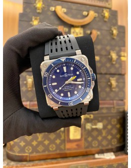 2023 BELL & ROSS BR 03-92 STEEL BLUE REF BR0392 BLUE DIAL 42MM AUTOMATIC WATCH -FULL SET-