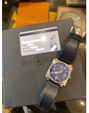 2015 BELL & ROSS BR 03-92 REF BR0392 STEEL BLUE DIAL 42MM AUTOMATIC WATCH