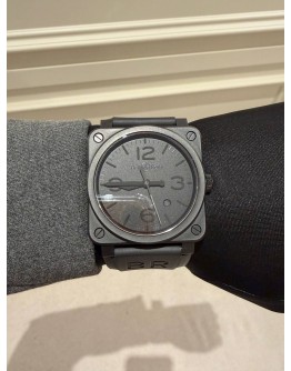 (UNUSED) 2022 BELL & ROSS BR03-92 PHANTOM CERAMIC BLACK 42MM AUTOMATIC WATCH -FULL SET-