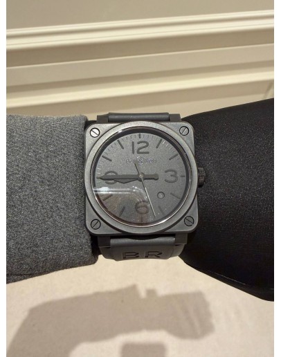 (UNUSED) 2022 BELL & ROSS BR03-92 PHANTOM CERAMIC BLACK 42MM AUTOMATIC WATCH -FULL SET-