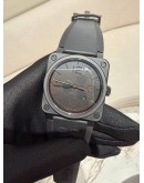 (UNUSED) 2022 BELL & ROSS BR03-92 PHANTOM CERAMIC BLACK 42MM AUTOMATIC WATCH -FULL SET-