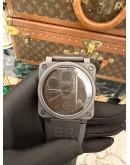 (UNUSED) 2022 BELL & ROSS BR03-92 PHANTOM CERAMIC BLACK 42MM AUTOMATIC WATCH -FULL SET-