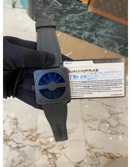 2018 BELL & ROSS BR 01-92 COMPASS MYSTERIOUS TIME LIMITED TO GLOBAL 100 PIECES BLUE DIAL 46MM AUTOMATIC WATCH -FULL SET-