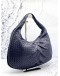(LIKE NEW) BOTTEGA VENETA HOBO SHOULDER BAG IN DARK BLUE INTRECCIATO LAMBSKIN LEATHER