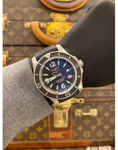 (LIKE NEW) 2022 BREITLING SUPEROCEAN 44 CHRONOMETER REF A17367 BLACK DIAL 44MM AUTOMATIC WATCH -FULL SET-