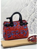 (LIKE NEW) BURBERRY SMALL BANNER TOP HANDLE AND SHOULDER BAG IN MULTICOLOR GRAFFITI PRINT CALFSKIN LEATHER