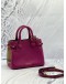 (LIKE NEW) BURBERRY BANNER TOP HANDLE BAG IN MAGENTA CALFSKIN LEATHER WITH BEIGE HOUSE CHECK CANVAS