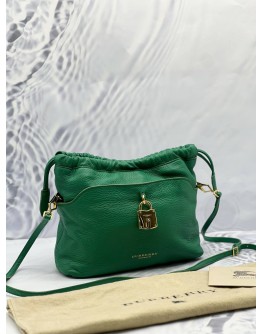 BURBERRY LITTLE CRUSH CROSSBODY BAG IN GREEN LEATHER