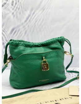BURBERRY LITTLE CRUSH CROSSBODY BAG IN GREEN LEATHER