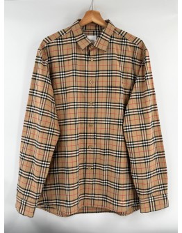 (LIKE NEW) BURBERRY CHECK SHIRT IN BEIGE
