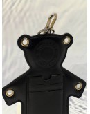 BURBERRY THOMAS BEAR MOTIF CHARM WITH CARD SLOTS IN BLACK LAMBSKIN LEATHER