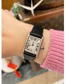 (UNUSED) 2022 CARTIER TANK MUST STEEL REF WSTA0060 SILVER WITH ROMAN NUMERALS DIAL 22MM QUARTZ WATCH -FULL SET-