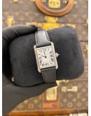 (UNUSED) 2022 CARTIER TANK MUST STEEL REF WSTA0060 SILVER WITH ROMAN NUMERALS DIAL 22MM QUARTZ WATCH -FULL SET-
