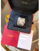 2018 CARTIER SANTOS 100 XL REF 2656 WHITE ROMAN NUMERALS DIAL 38MM X 51MM AUTOMATIC WATCH -FULL SET-