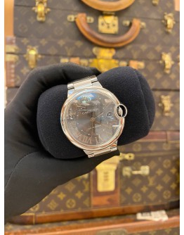 (LIKE NEW) 2023 CARTIER BALLON BLEU REF WSBB0060 DARK GREY DIAL 40MM AUTOMATIC WATCH