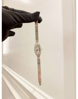 2020 CARTIER TONNEAU MINI 18K 750 WHITE GOLD FACTORY DIAMOND LIMITED EDITION REF 2545 WHITE ROMAN NUMERALS DIAL 15MM X 27MM QUARTZ WATCH 