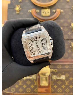 2018 CARTIER SANTOS 100 XL REF 2656 WHITE ROMAN NUMERALS DIAL 38MM X 51MM AUTOMATIC WATCH